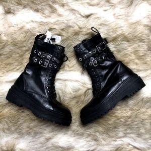 NWT Zara Biker Boots 38